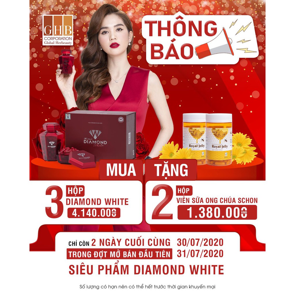 Diamond White Viên uống trắng da Ngọc Trinh 2020 - không code | BigBuy360 - bigbuy360.vn