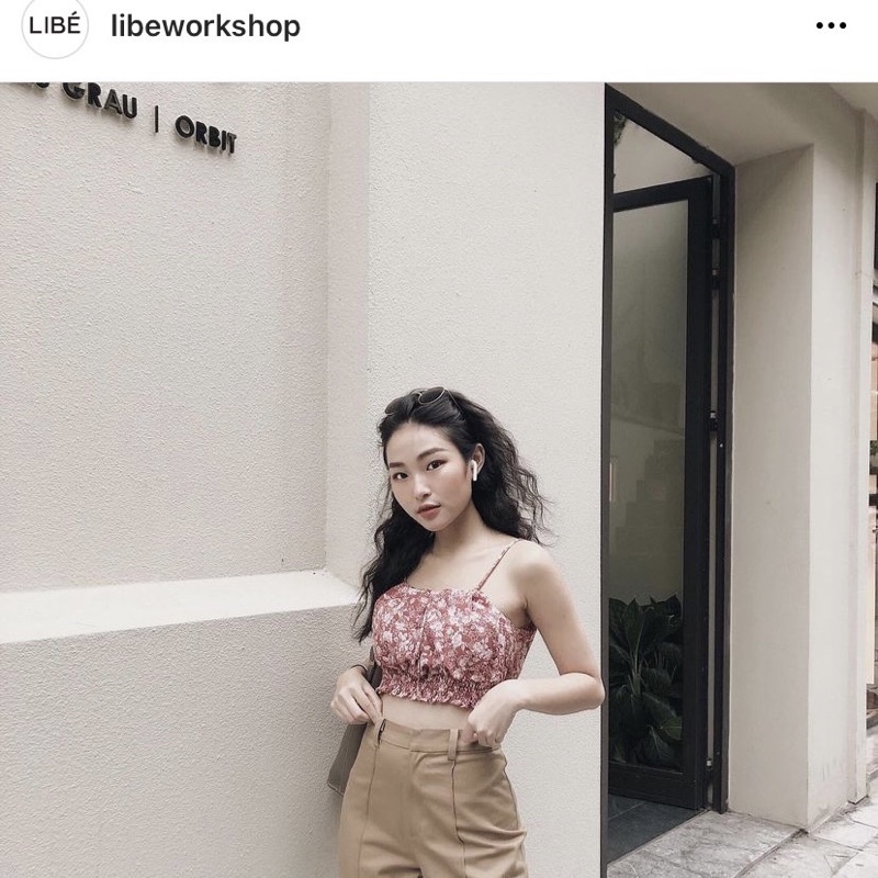 áo 2 dây libe họa tiết hoa nhỏ