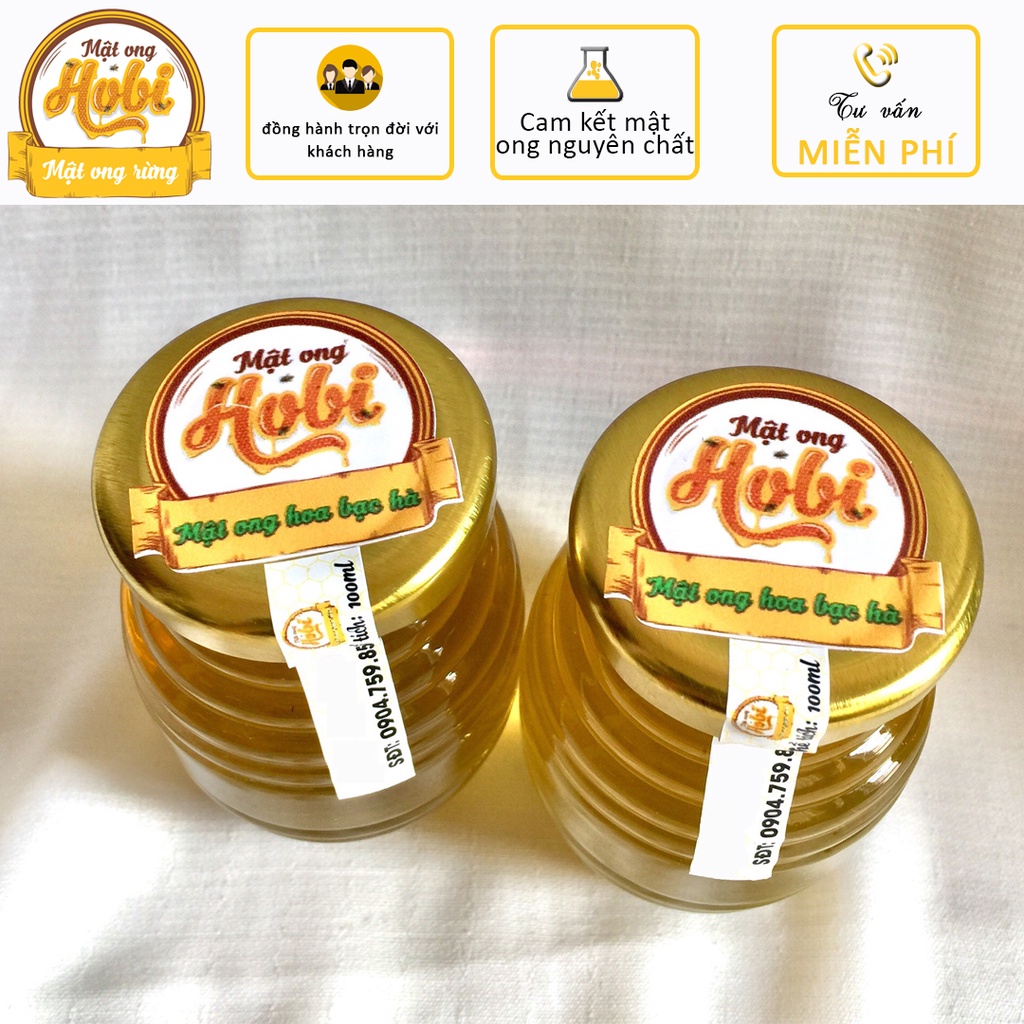 Mật ong Hoa Bạc Hà Hobi 100ml [tự nhiên]