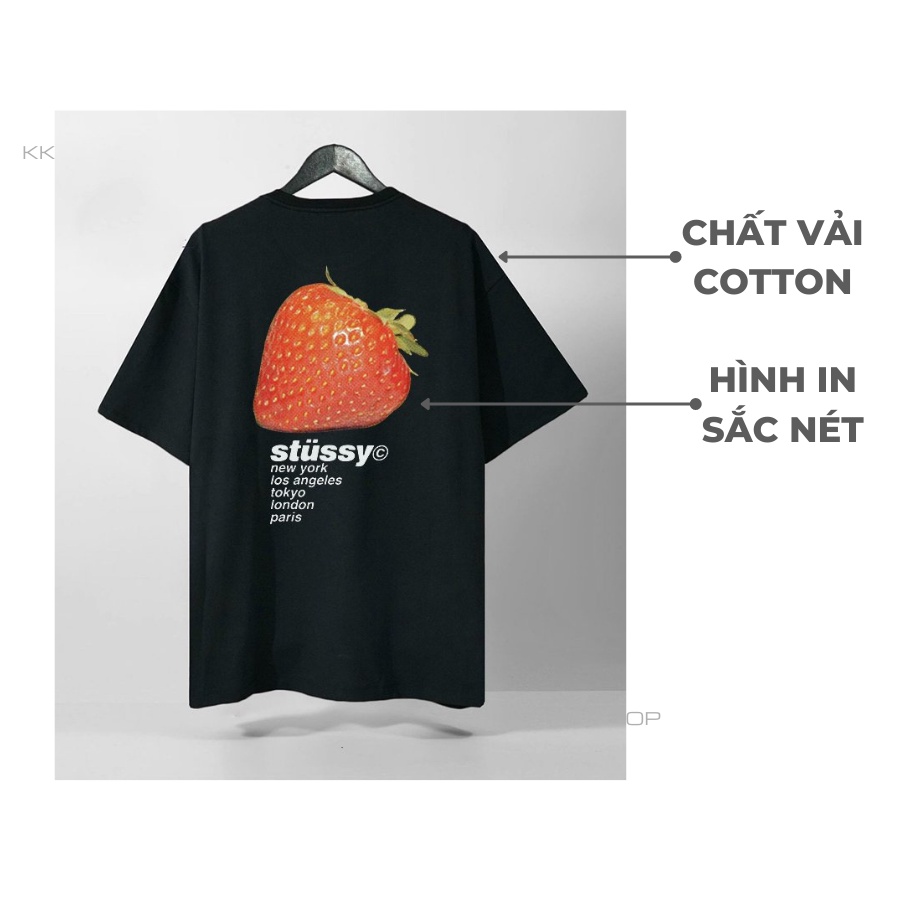Áo Thun Tay Lỡ STUSSY, áo phông unisex Form rộng oversize, chất liệu Cotton. KKIMShop