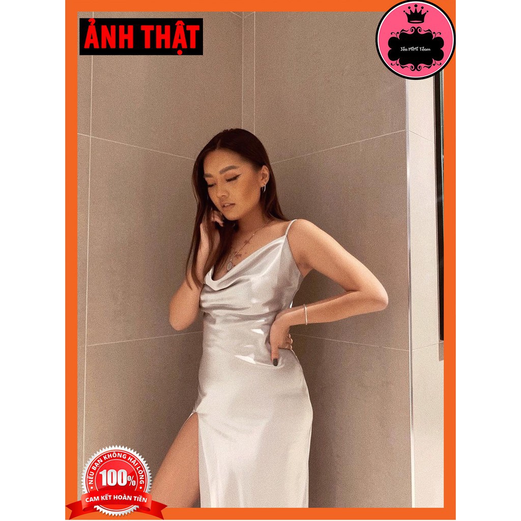 ĐẦM BABYDOLL NỮ HOA - ĐẦM MAXI XẺ TÀ CÓ MÚT NGỰC VẢI LỤA MANGO - SILVER | BigBuy360 - bigbuy360.vn