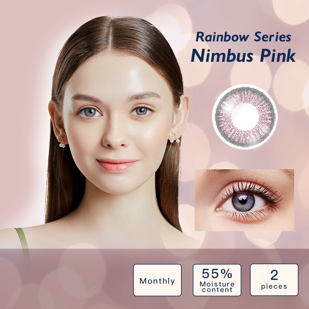 Kính áp tròng Elliecoo Series Rainbow dưỡng ẩm lâu bảo vệ mắt khỏi tia cực tím nhiều màu tùy chọn