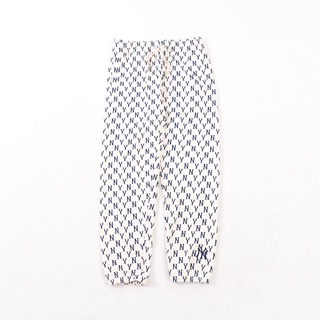 Quần nỉ dài mlb màu trắng họa tiết monogram ny
