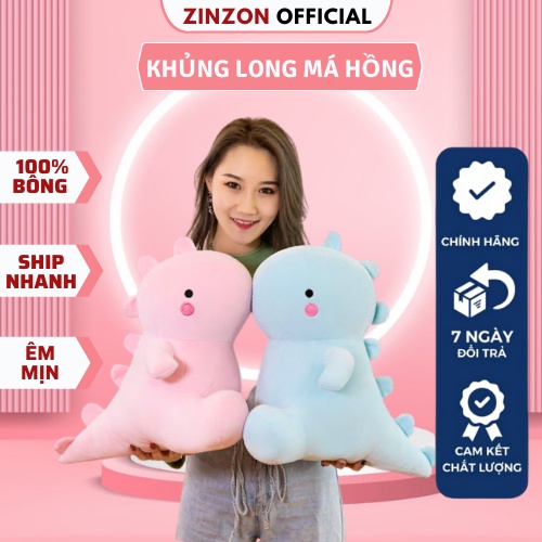 [Mã LIFE20KALL giảm 10% đơn 50K] Gấu bông khủng long nhồi bông má hồng êm mịn dễ thương ZinZon