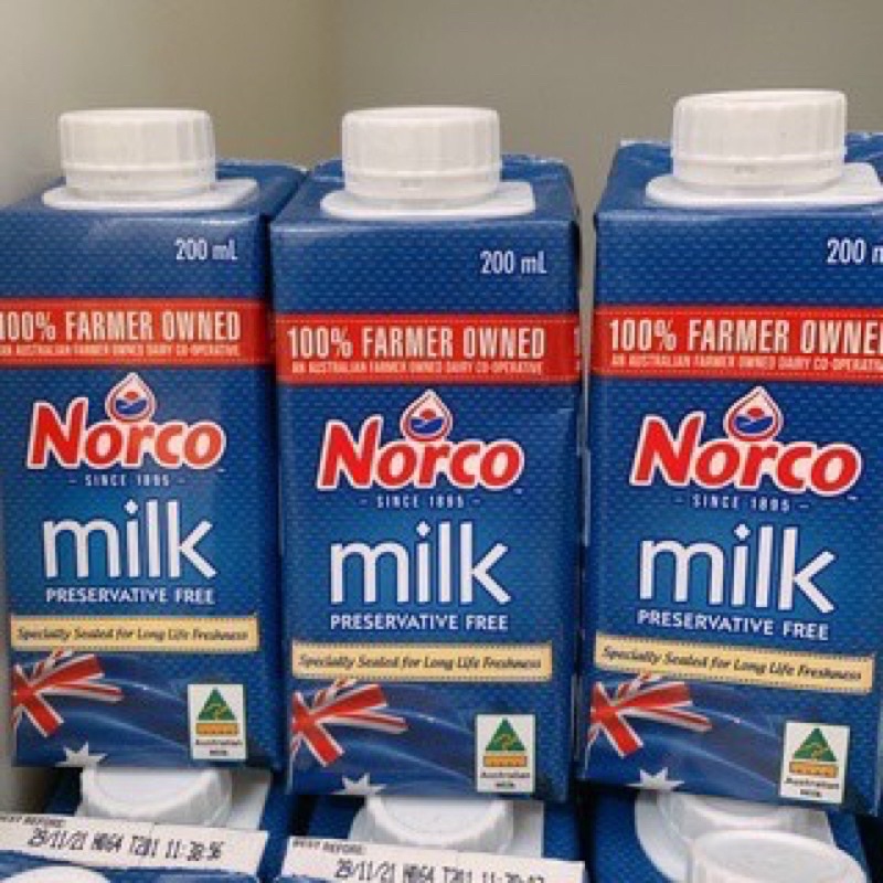 Sữa tươi Norco Úc 200ml thùng 24 chai (date T10/2022)
