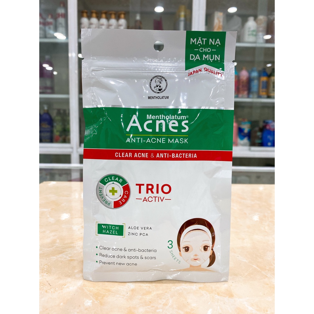 Mặt Nạ Giấy Ngăn Ngừa Mụn Acnes Anti-Acne Mask Bịch 3 Miếng