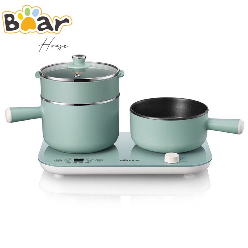 BỘ BẾP ĐIỆN KÈM NỒI CHẢO VÀ LỒNG HẤP BEAR CHÍNH HÃNG