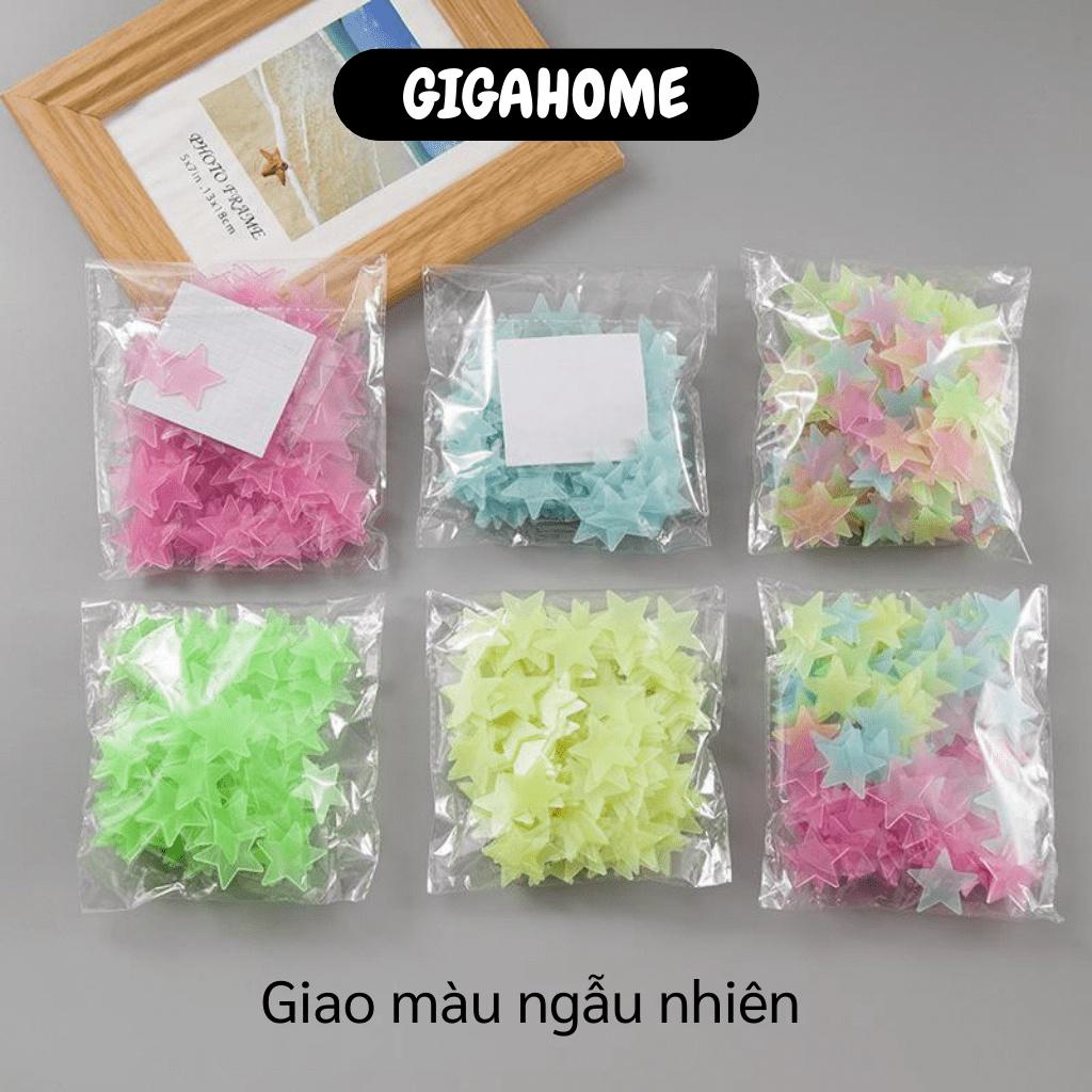 Phụ kiện trang trí  ️ GIÁ VỐN Combo 100 ngôi sao phát sáng bằng nhựa cứng, có kèm băng keo dán 2 mặt tiện lợi 4838