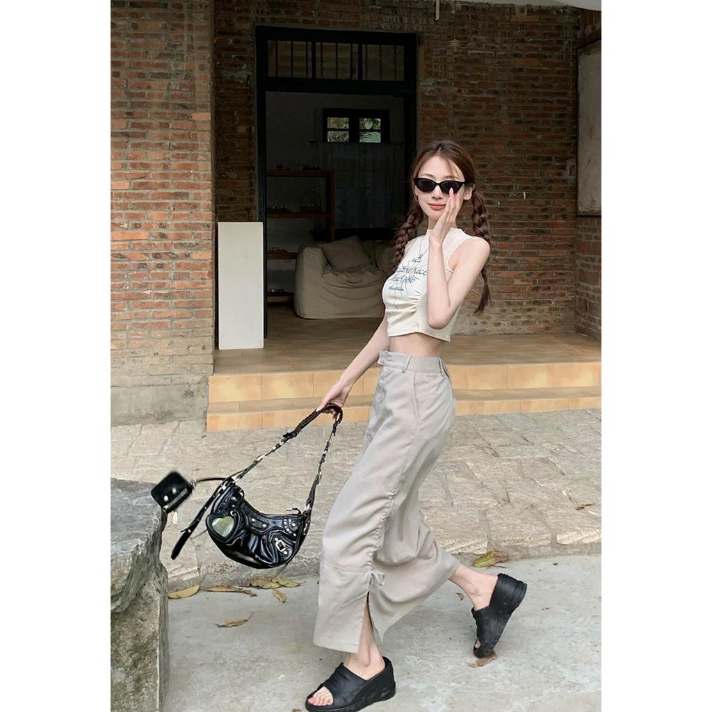 Váy Yếm Dài Dáng Chữ a Xếp Ly Xẻ Tà In Họa Tiết 62368