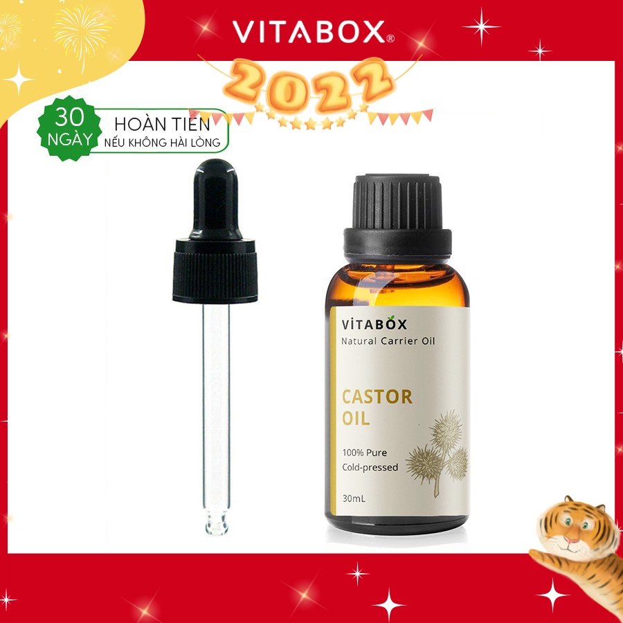 Dầu Thầu Dầu (Dầu Castor) ép lạnh VITABOX - 100% thiên nhiên nguyên chất - pure natural carrier oil