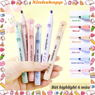 Bút Đánh Dấu Dòng Highlight Bàn Chân Mèo