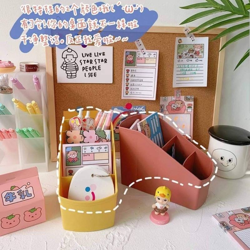 Hộp nhựa đựng đồ để bàn máy tính màu đẹp ngẫu nhiên