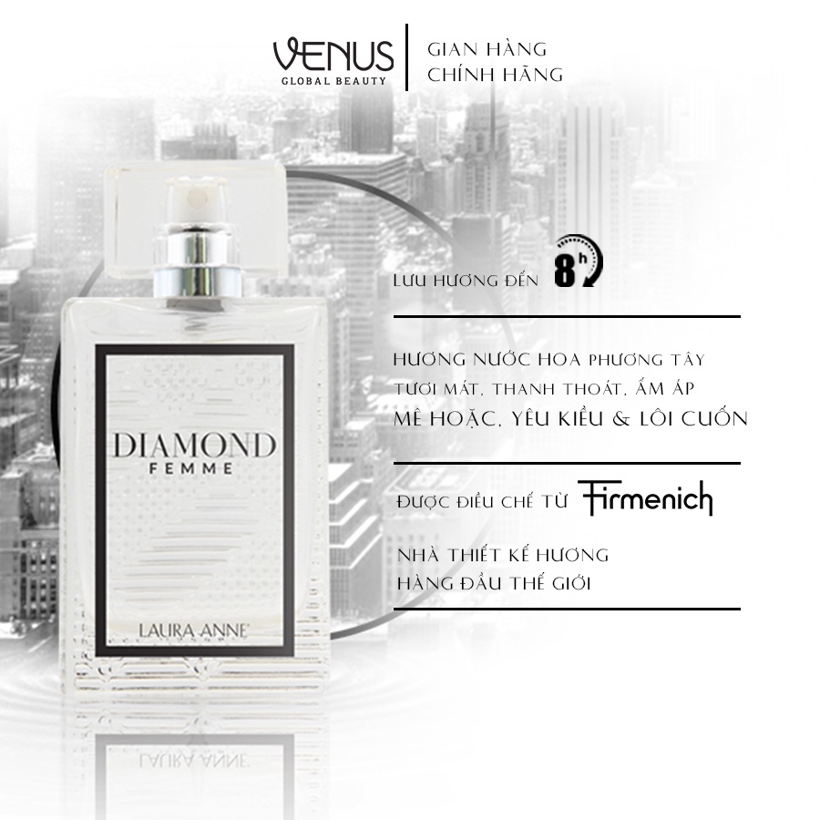 Nước hoa nữ DIAMOND pour Femme của Laura Anne - Dầu thơm nữ CHÍNH HÃNG, THƠM LÂU