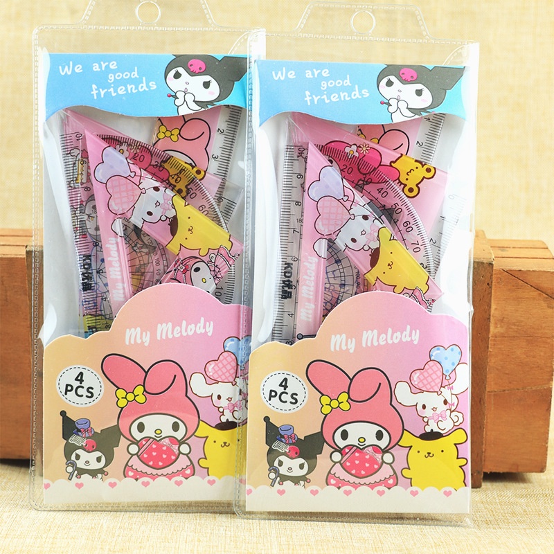 Bộ 4 Thước Dây 15cm Họa Tiết Hoạt Hình Xinh Xắn Dùng Trong Trang Trí
