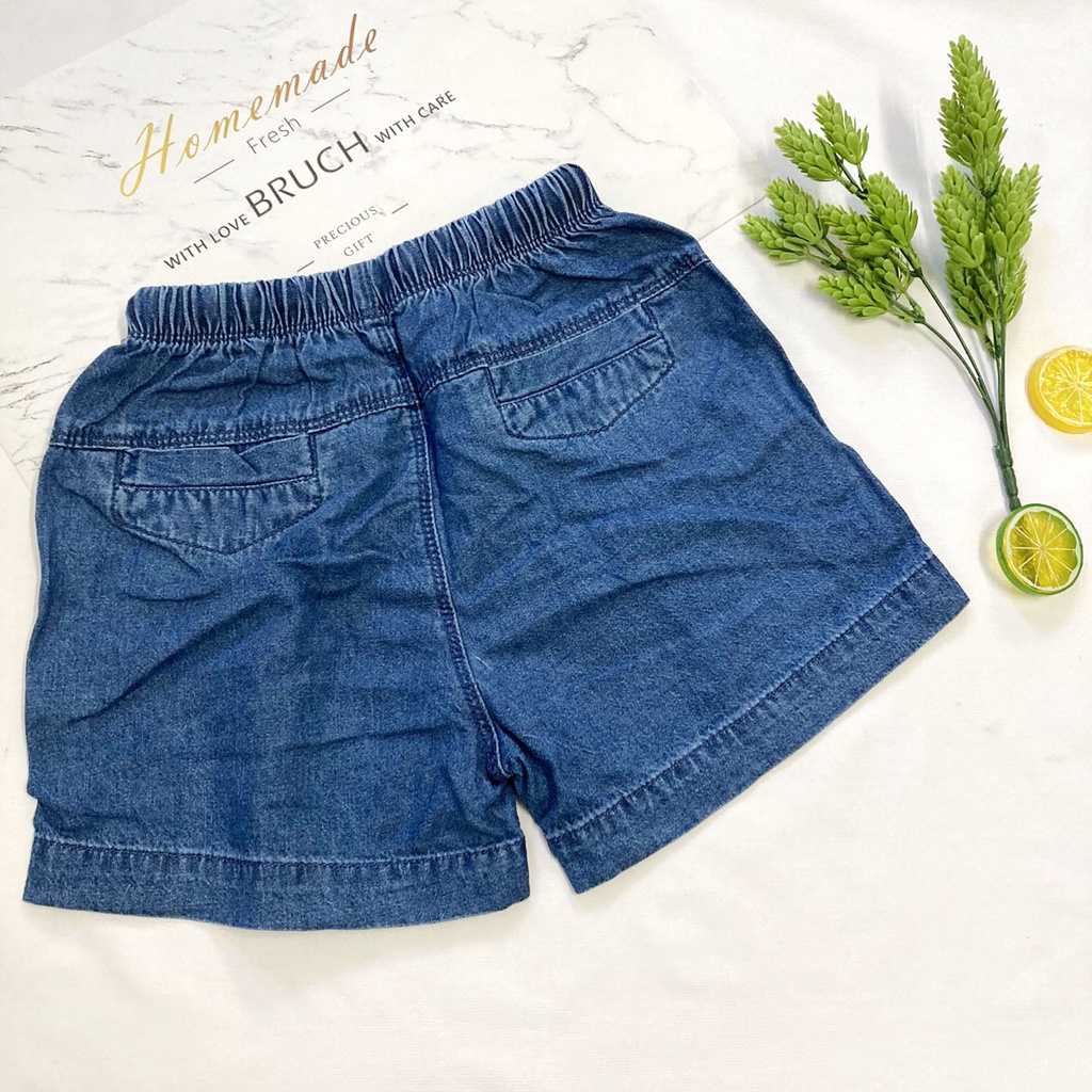 Quần đùi nữ từ 40-50kg jean mềm có độ giãn ít - hàng đẹp - lưng thun có dây rút - QU77