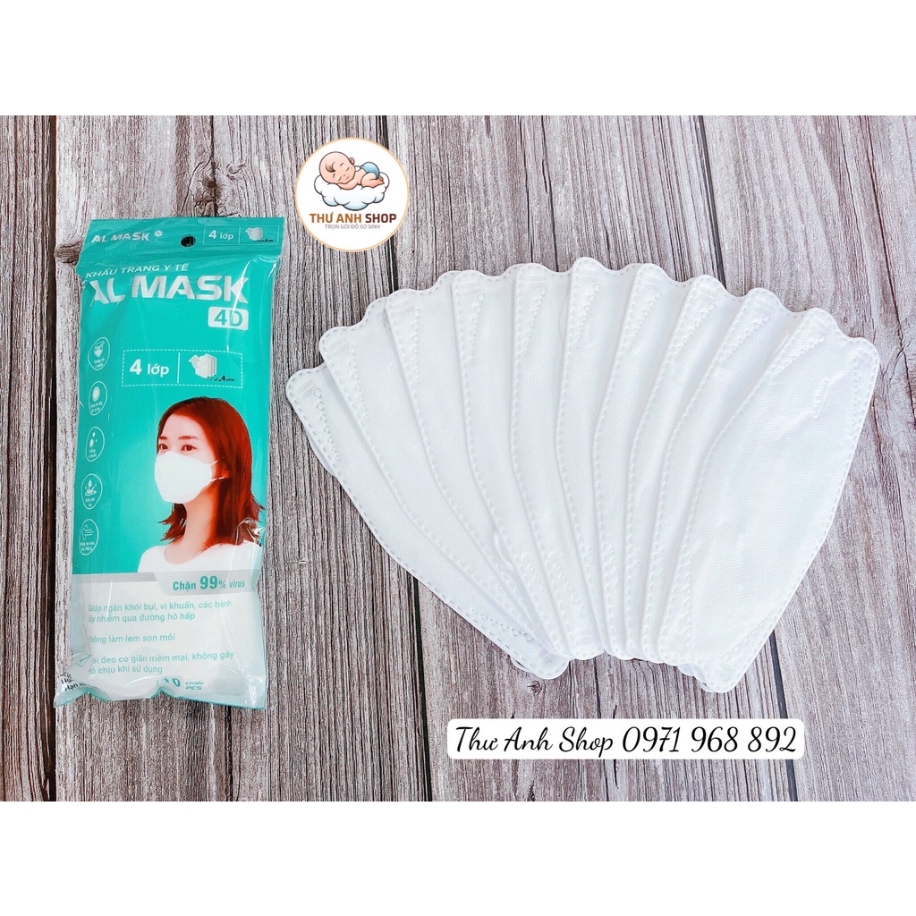 Sỉ 1 thùng 300 cái Khẩu trang y tế 4 lớp  AL Mask