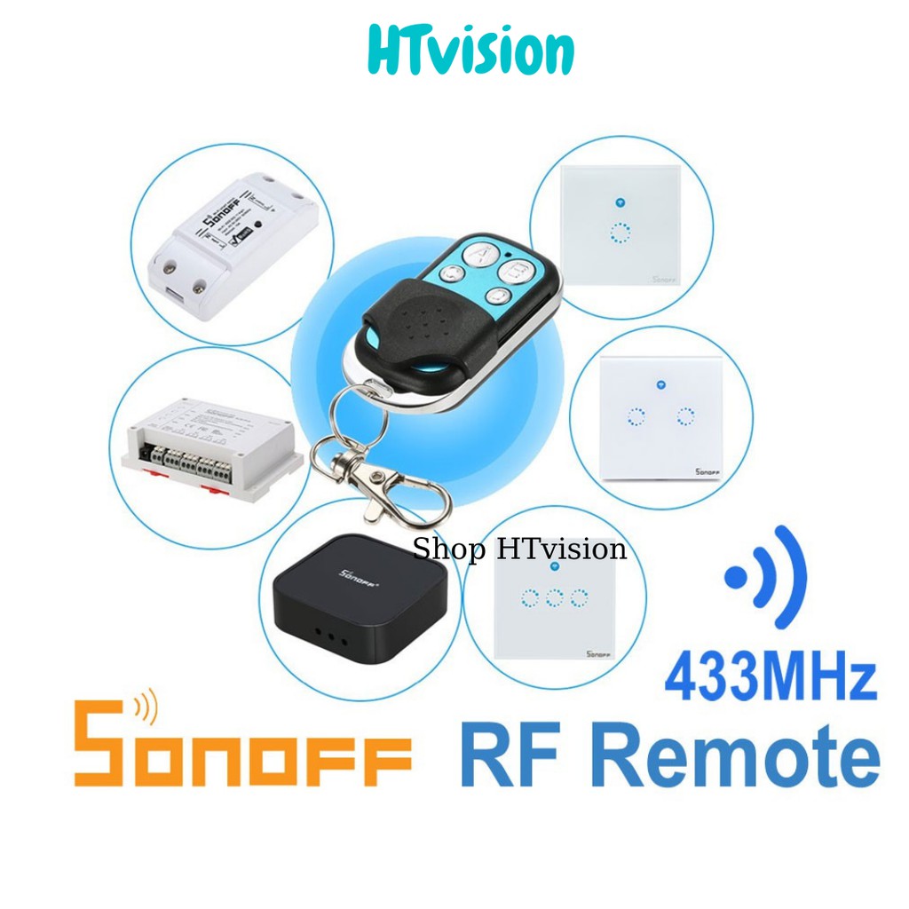 Remote điều khiển từ xa 4 nút RF 433Mhz Sonoff