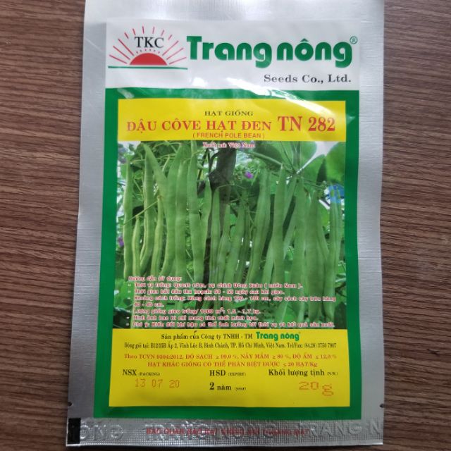 Gói 20gr hạt giống Đậu Cove Hạt Đen Trang Nông TN282 leo giàn, dễ trồng, cực kỳ sai quả