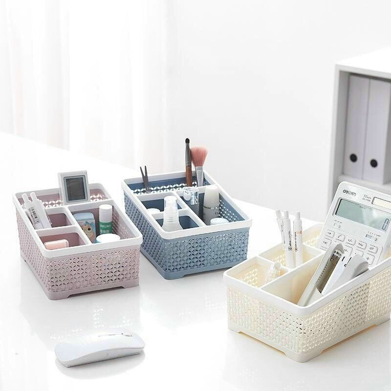 Khay Điều Khiển Vật Dụng Nhiều Ngăn, Khay Nhựa Để Mỹ Phẩm 4 Ngăn - B09