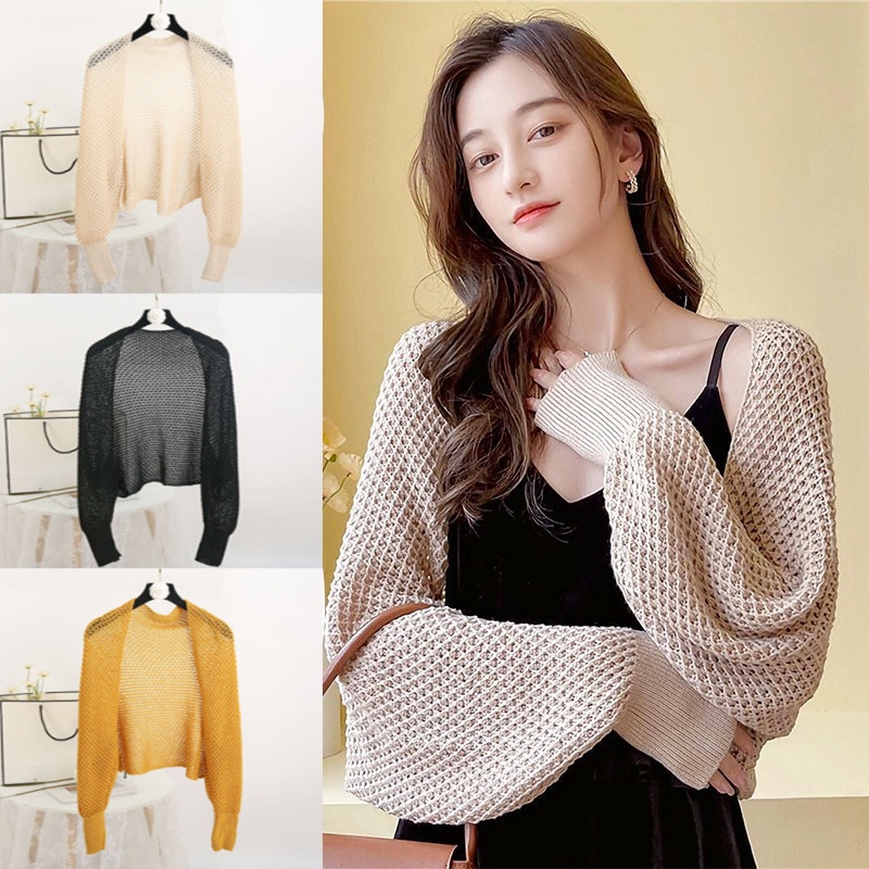Áo Khoác Cardigan Dệt Kim Tay Dài Dáng Rộng Màu Trơn Thời Trang Mùa Hè Mới Phong Cách Hàn Quốc Cho Nữ