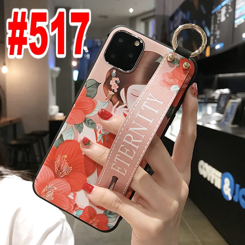 GNC| iPhone 11 Pro Max X XS 6 6s 7 8 Plus XR 6+ 6s+ SE 2020 Cheongsam Girl Soft Case Cover+Wristband 517