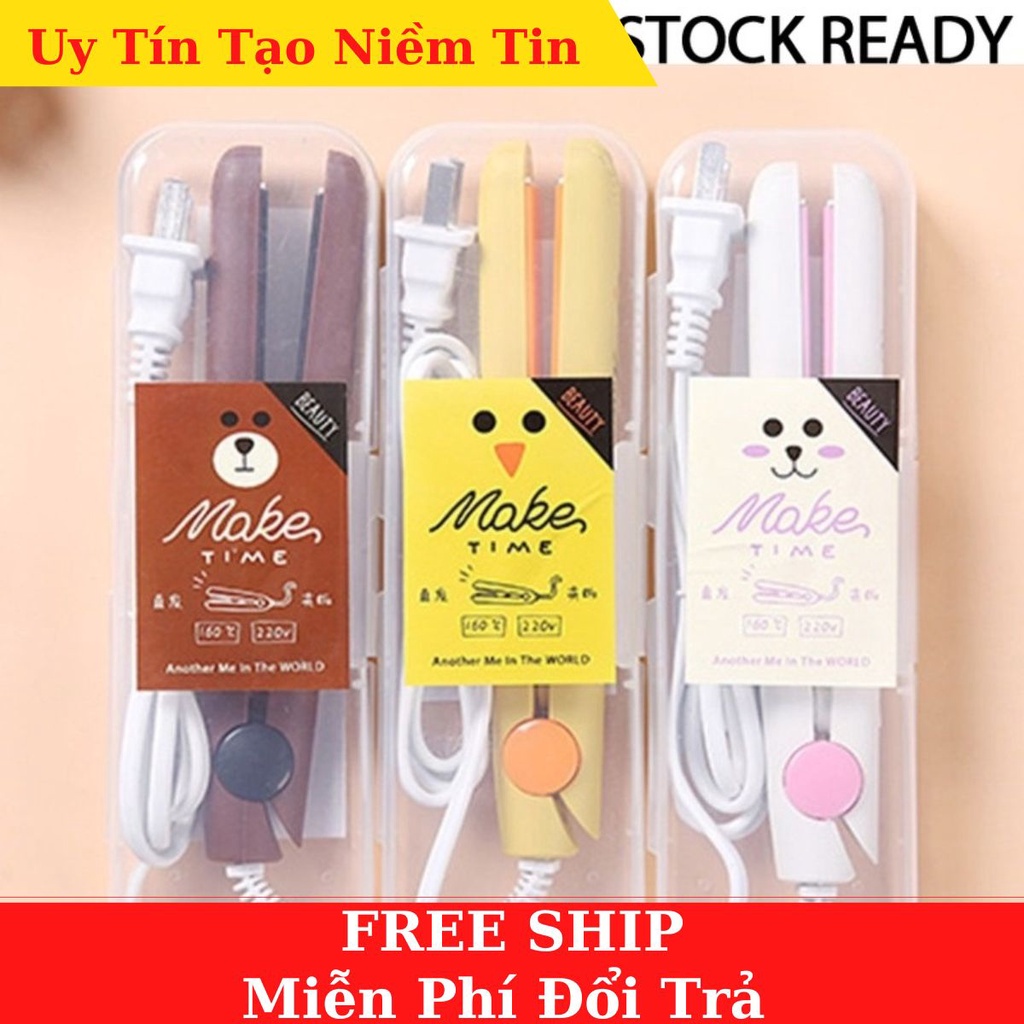 Máy Duỗi Tóc, Làm tóc Mini Make Time Bằng Gốm Sứ Có Hộp Đựng Tiện Dụng Cho Nữ