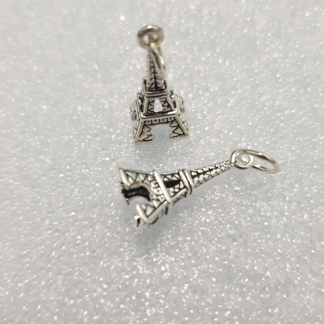 Charm bạc 925 treo hình tháp Paris 8.5x17mm
