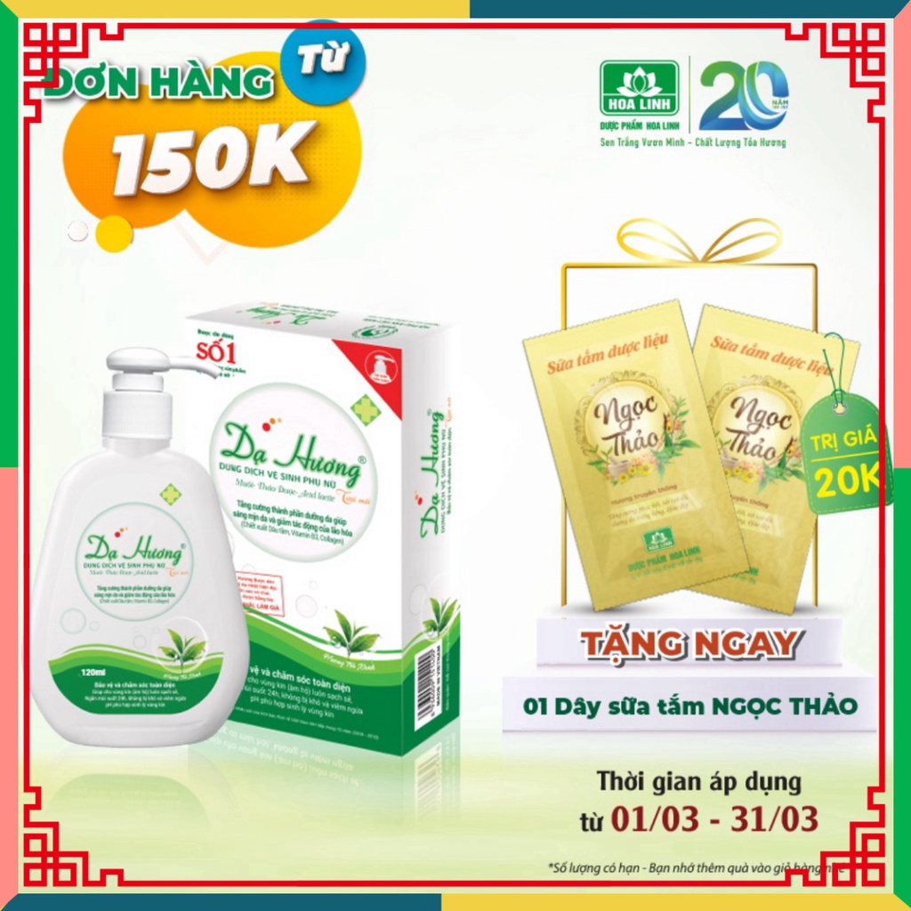 Dung dịch lau chùi Dạ Hương Trà xanh 120ml ( Đại lý Ngọc Toản)