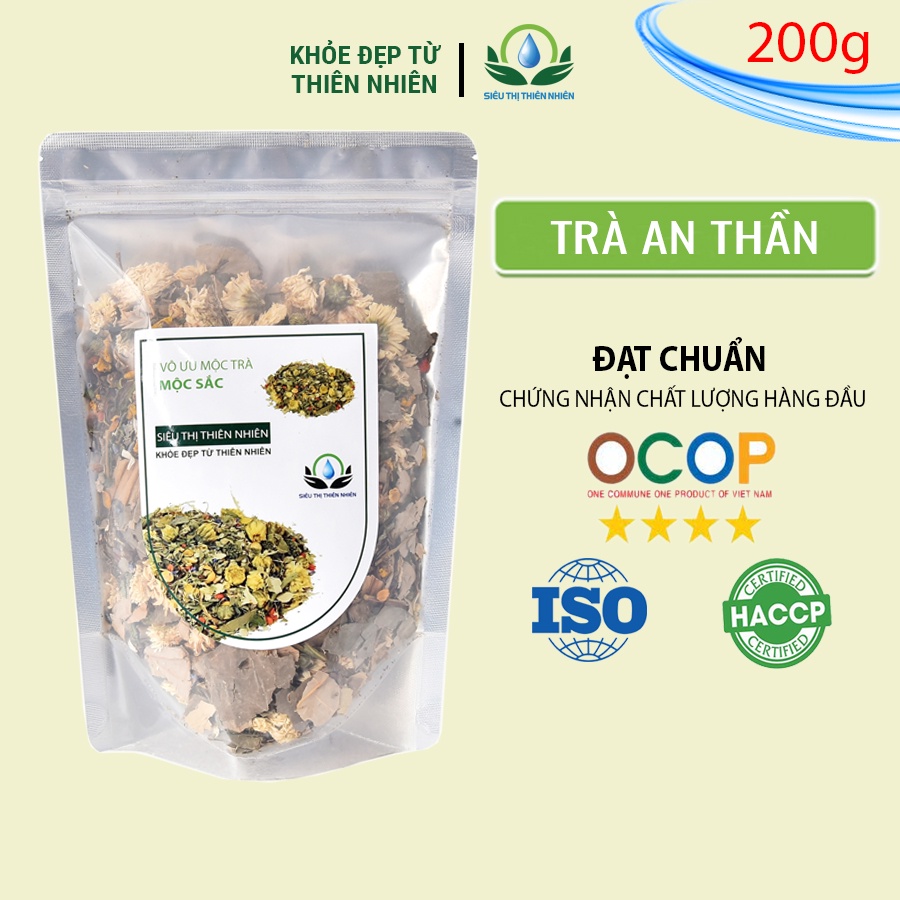 Trà an thần dưỡng tâm Mộc Sắc 200g -Vô ưu mộc trà làm từ thảo mộc sấy khô: hoa cúc trắng, cỏ ngọt, nụ tam thất bao tử