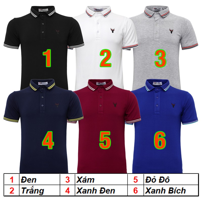 Áo thun nam polo bo cổ dệt logo in nổi Pigofashion thời trang AHT16 chọn màu | BigBuy360 - bigbuy360.vn