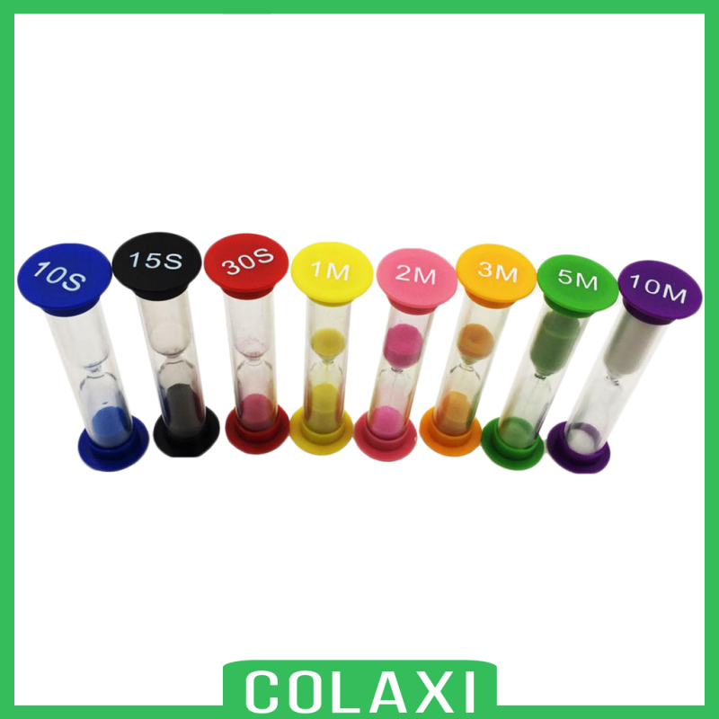 [COLAXI]2x10/15/30 Seconds & 1+2+3+5+10 Minutes Plastic Sandglass Hourglass Timer Set