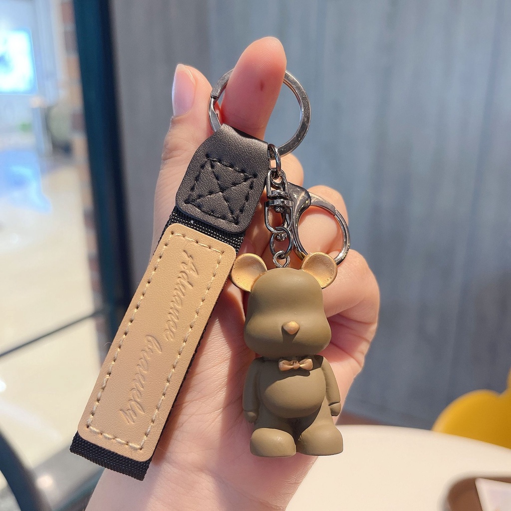 Móc Khóa Hình Gấu Hoạt Hình Thắt Nơ Dễ Thương