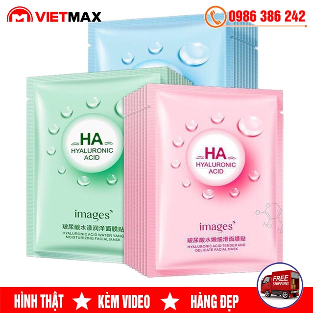 Mặt Nạ Giấy HA Images Dưỡng Ẩm Và Làm Sáng Da Mix 3 Màu Mask Nội Địa Trung Chính Hãng
