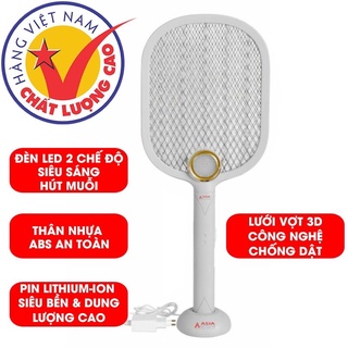 Vợt muỗi asia cao cấp kiêm đèn bắt muỗi đa năng tích điện 2 trong 1 vợt bắt muỗi hàng việt nam chất lượng cao