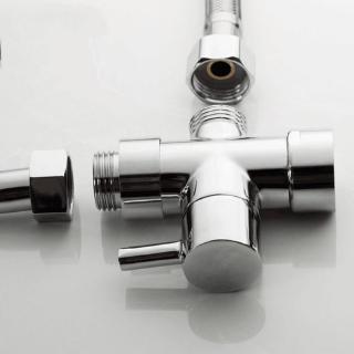 Van chia ống nước dạng chữ T 3 chiều bằng đồng chrome chất lượng cao