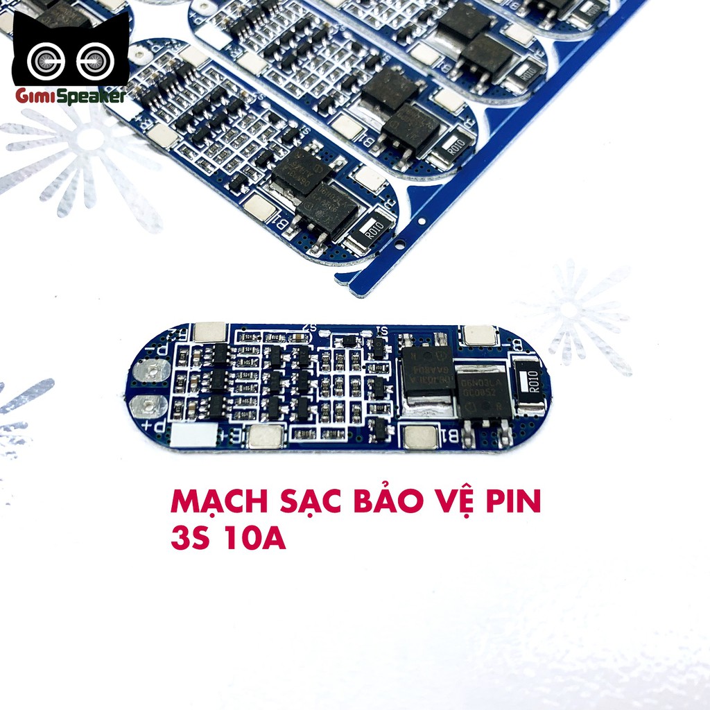 Mạch sạc 3S 11.1V 12V 12.6V 18650 dòng 10A 20A 40A 60A, sạc cân bằng và bảo vệ pin Li-ion, Lithium 3.7V, 3 cell nối tiếp