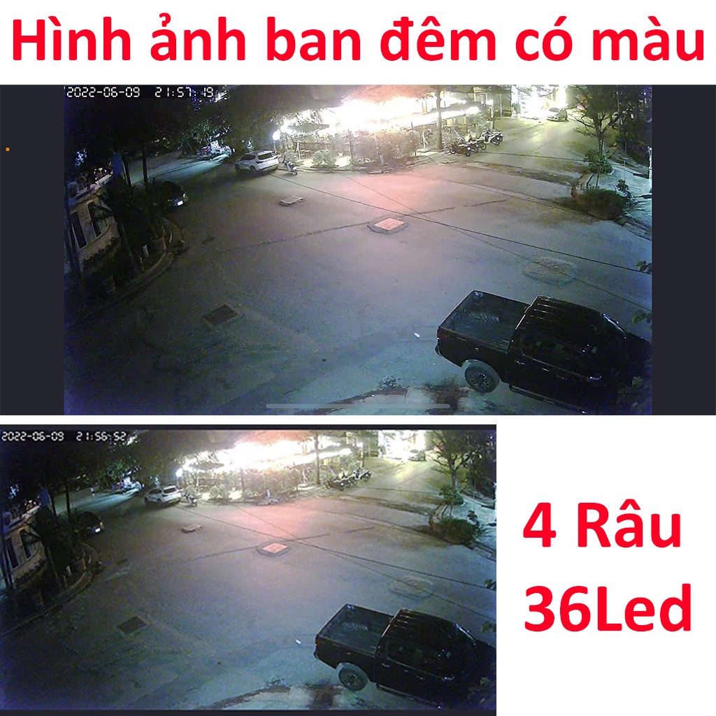 Camera yoosee ngoài trời 4 râu, 36 đèn,xoay ,đàm thoại 2 chiều - Camrera yoosee 5.0 Mpx ban đêm có màu |BH 1 đổi 1