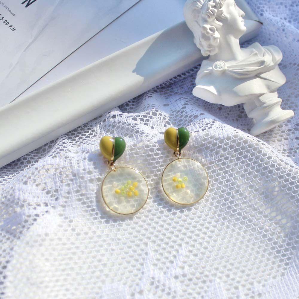 Bông Tai Hình Hoa Cúc Màu Xanh Lá Thời Trang Mùa Hè Cho Nữ