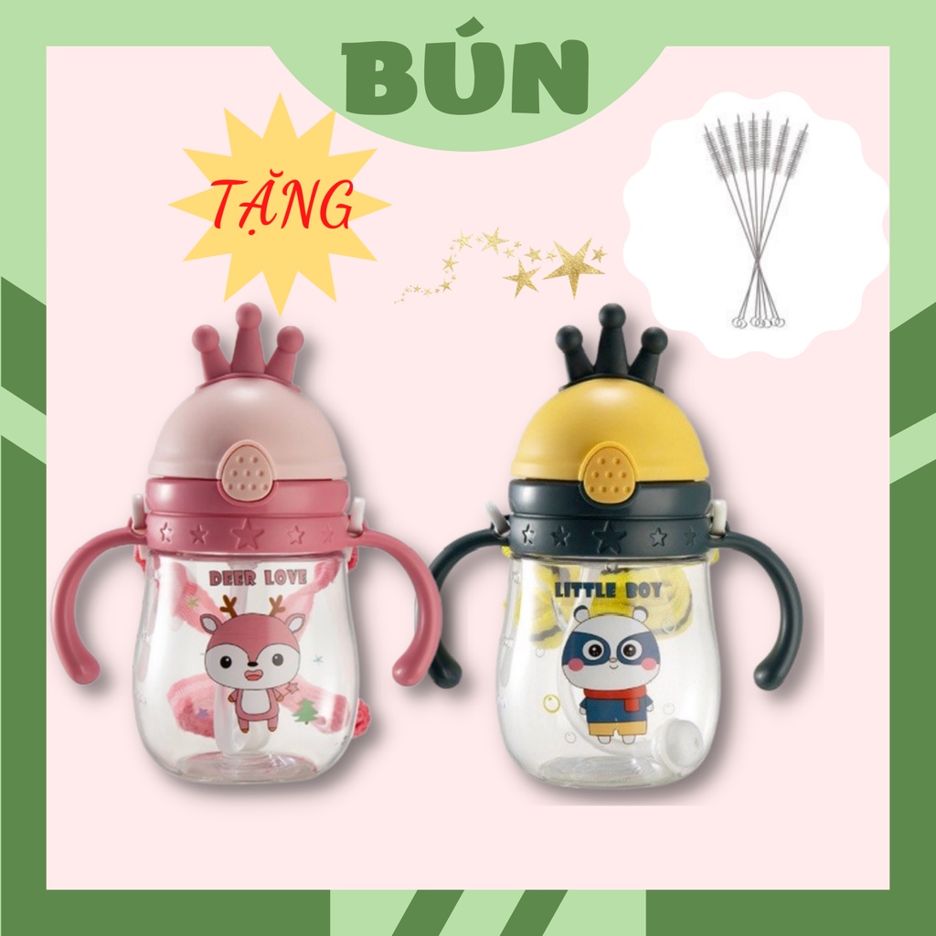 ( TẶNG CỌ ỐNG HÚT) Bình tập uống nước cho bé BÚNBABY van chống sặc sử dụng mọi tư thế siêu tiện lợi