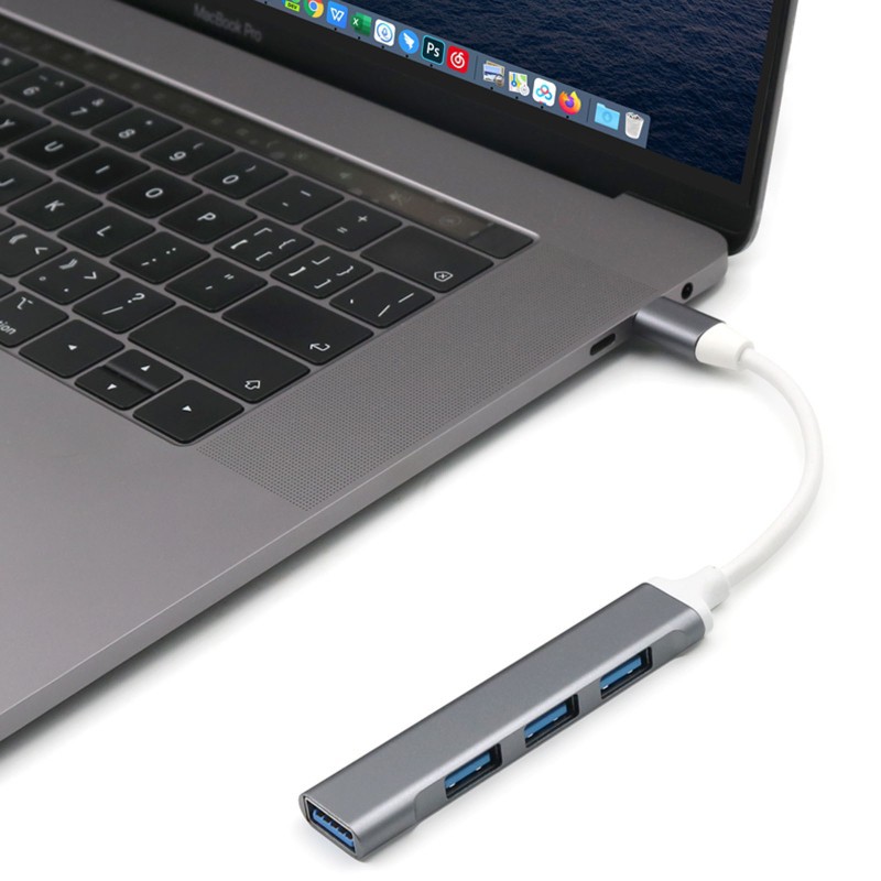 Bộ chia cổng Hub Type-C Hub USB 4 trong 1 cho Laptop / Macbook Điện thoại / iPad