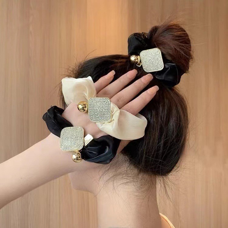 Buộc Tóc Nữ Đính Đá BT04 Sang trọng, Tiểu Thư Phong Cách Hàn quốc