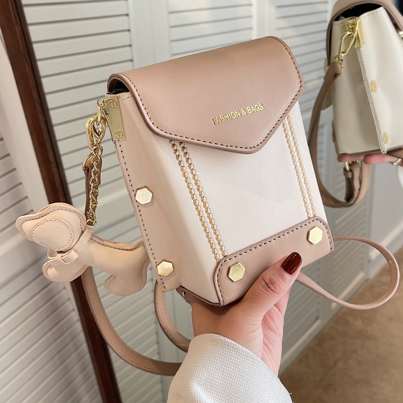 Túi Đeo Chéo Nhỏ Nhắn Màu Tương Phản Phong Cách Hàn Quốc Thời Trang Cho Nữ