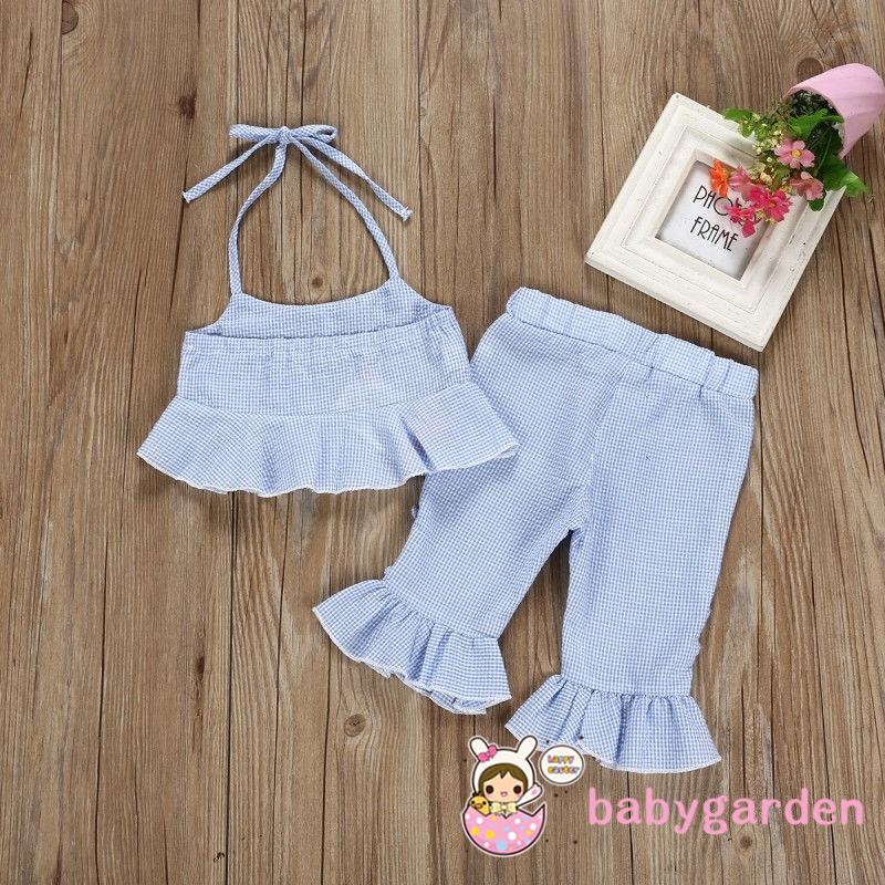 Áo lửng và quần ống loe dễ thương cho bé