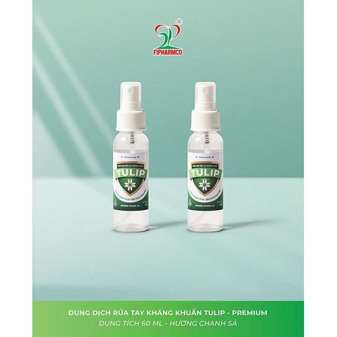 Dung dịch rửa tay kháng khuẩn Tulip -60ml giá rẻ