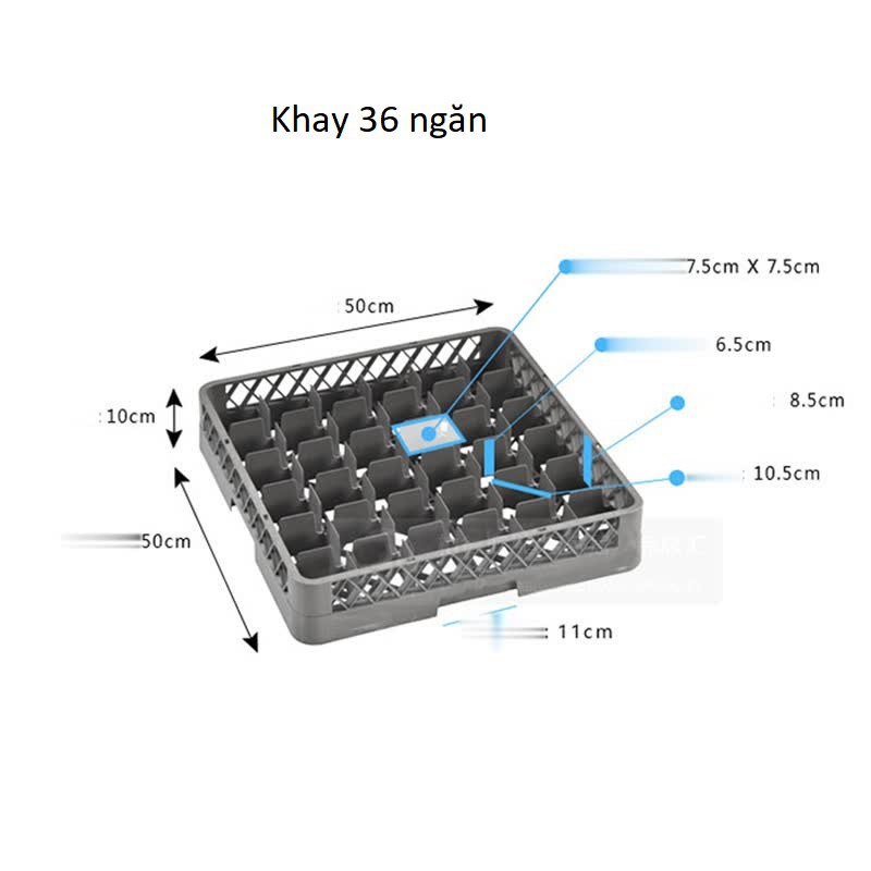 Khay nhựa đựng cốc, ly bia 49 ngăn