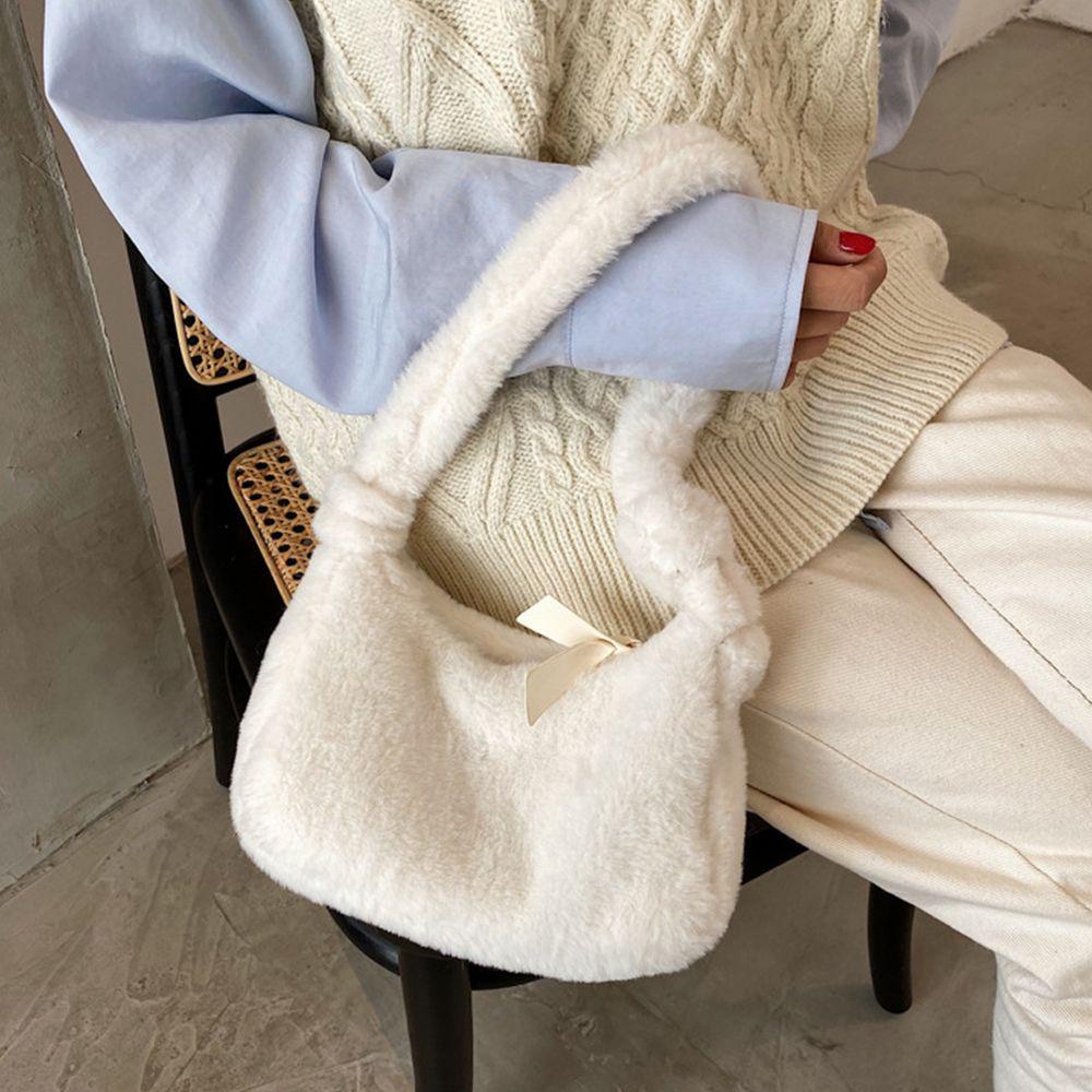 Túi Đeo Chéo Phủ Lông Phong Cách Hàn Quốc Đơn Giản Thời Trang Cho Nữ