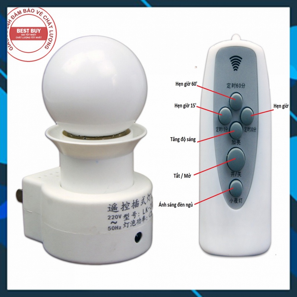 Đui đèn điều khiển từ xa bằng Remote, đui đèn điều khiển thông minh, thiết bị điện
