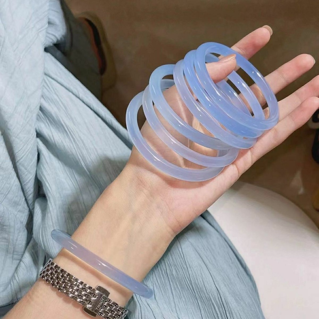 Vòng Đeo Tay Mặt Kính Màu Xanh Sữa Siêu Đẹp Phong Cách Cổ Tích Tích Hợp Hán Phục Cho Nữ