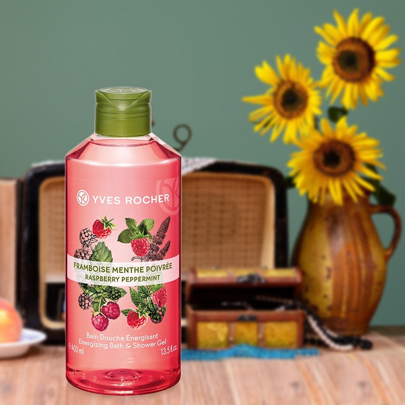 [Hàng chính hãng] Sữa Tắm Yves Rocher Raspberry Peppermint Energizing Bath &amp; Shower Gel 400ml