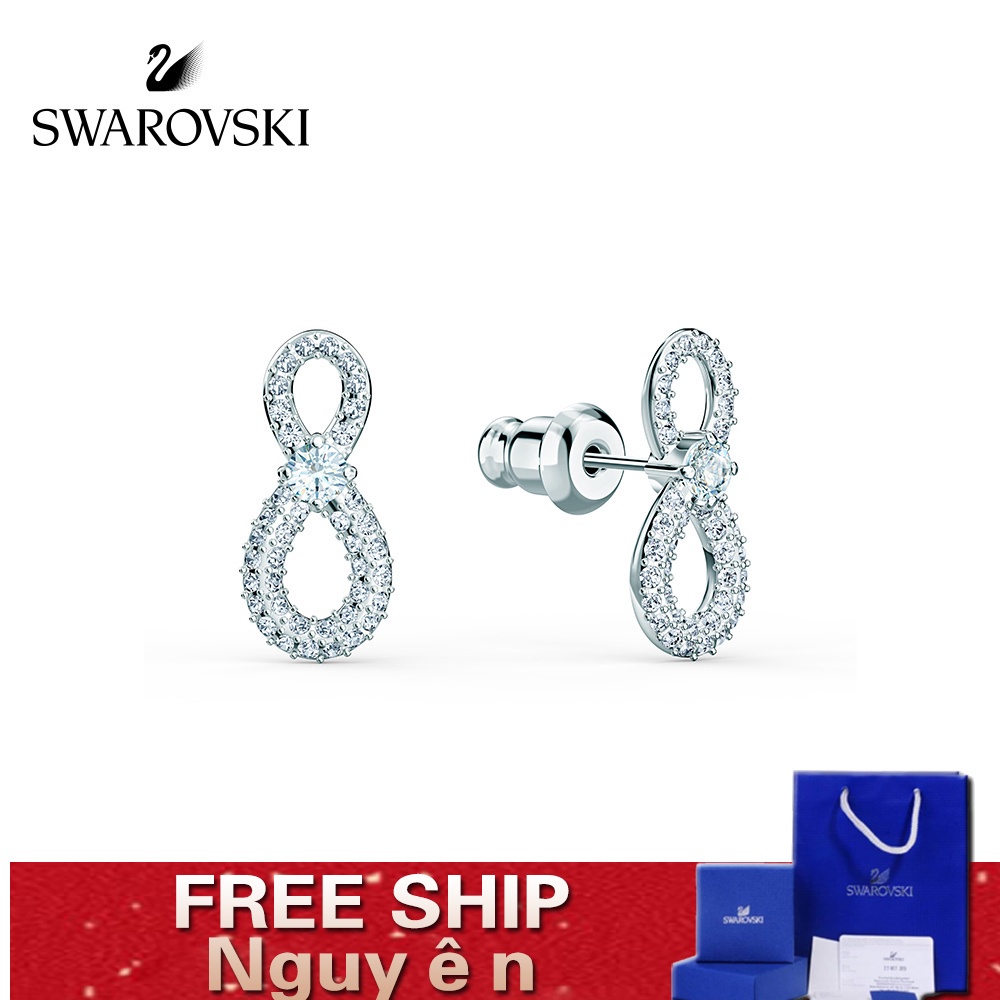 FREE SHIP Bông Tai Cá Tính Nữ Swarovski INFINITY Bất ngờ cuộc sống của bạn chỉ vì tình yêu của bạn Earrings Crystal FASHION Trang sức trang sức đeo THỜI TRANG